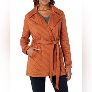 Steve Madden Kennedy Quilted Knit‎ Belted Jacket Rust XS NWT